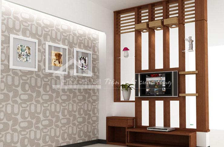 Vách ngăn phòng khách mã XVPK04 kết hợp với kệ tivi đẹp: Vách ngăn phòng khách đồ gỗ tự nhiên kết hợp với kệ tivi sẽ tạo nên một không gian sang trọng và hiện đại cho phòng khách của bạn. Với đa dạng về kiểu dáng và chất liệu, bạn có thể tùy chọn sản phẩm phù hợp với mẫu nhà và sở thích của mình.