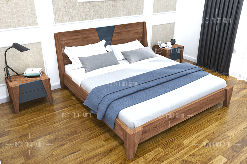 Giường ngủ đẹp cao cấp gỗi sồi thiết kế mới