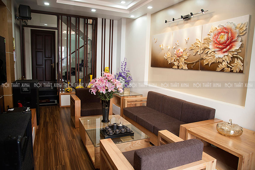 Mẫu sofa gỗ đẹp hiện đại nổi bật cho phòng khách mã XGO07