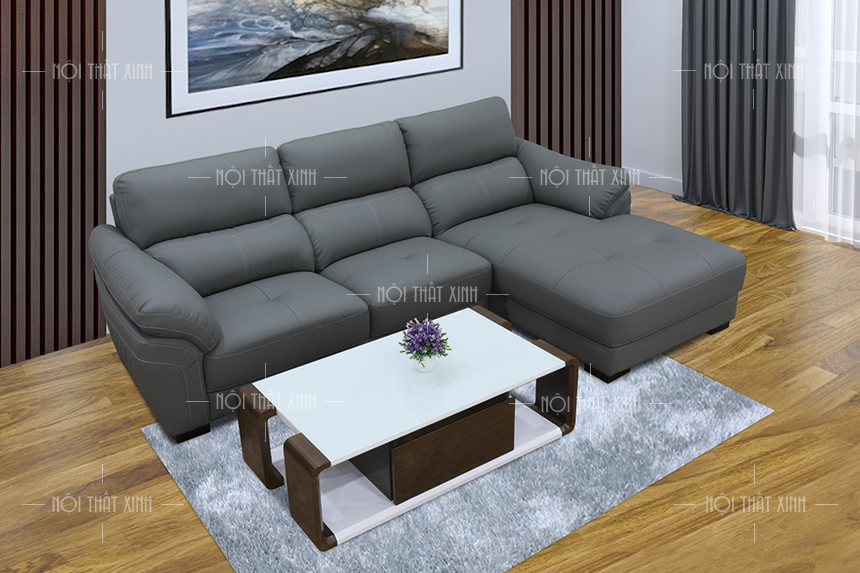 mẫu sofa da phòng khách hiện đại 