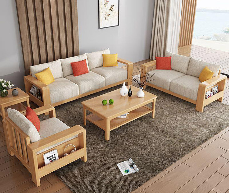 thảm trải phòng khách bàn ghế gỗ