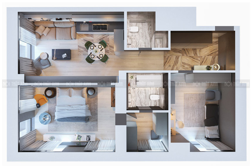 Thiết kế nội thất chung cư cao cấp Vinhomes - Mrs.Hân